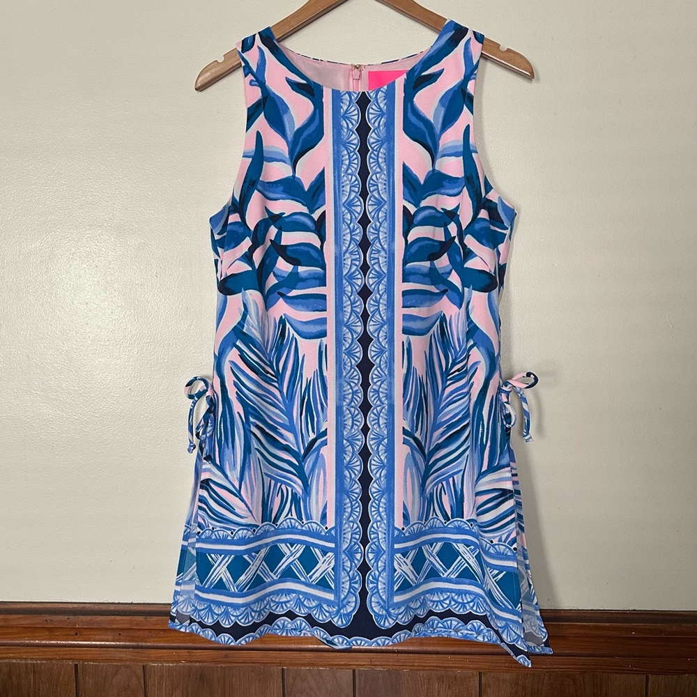 Lilly Pulitzer Donna Tropic Botanical Romper Dress Size 6 Nautical Coastal Beach